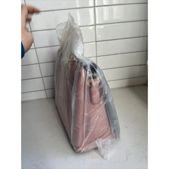 ZZMY Colorblock Handbag Handle Crossbody Bag Gold Hardware purse Blue Pink - Picture 6 of 7